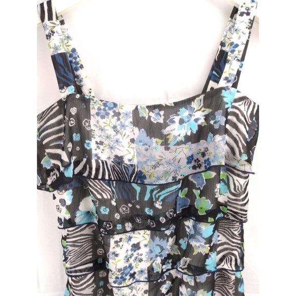 Cardise Canadian made strap ruffle print Dress size 4 women's - Picture 3 of 9